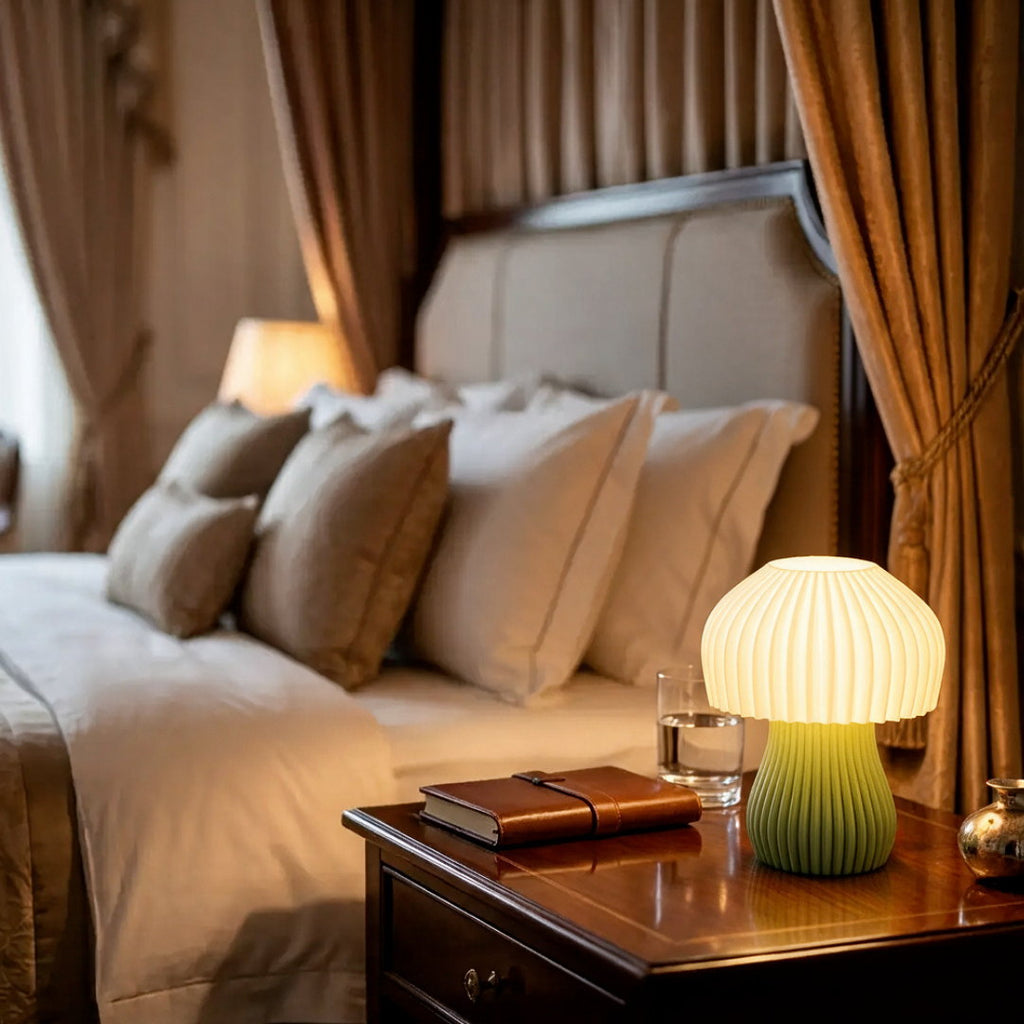 The Mushy mushroom table lamp in Matcha Green